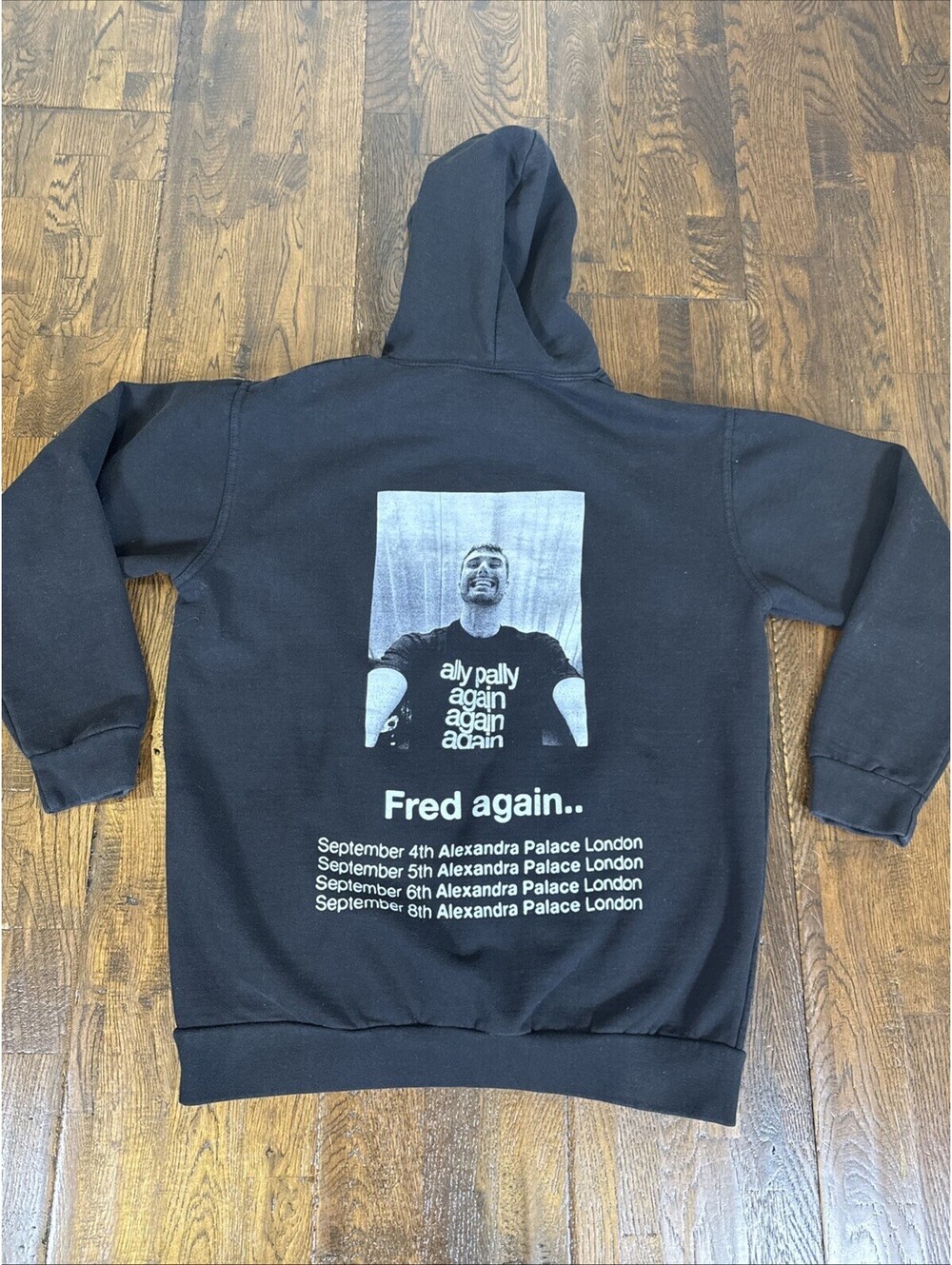 Fred Again Aly Pally Again Again Again Hoodie Black London Dates Adult Large EUC